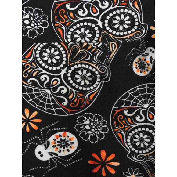 NWT Terra & Sky Womens Plus Size Fitted Legging 0X, 2X High Rise Halloween Skull - Picture 3 of 7